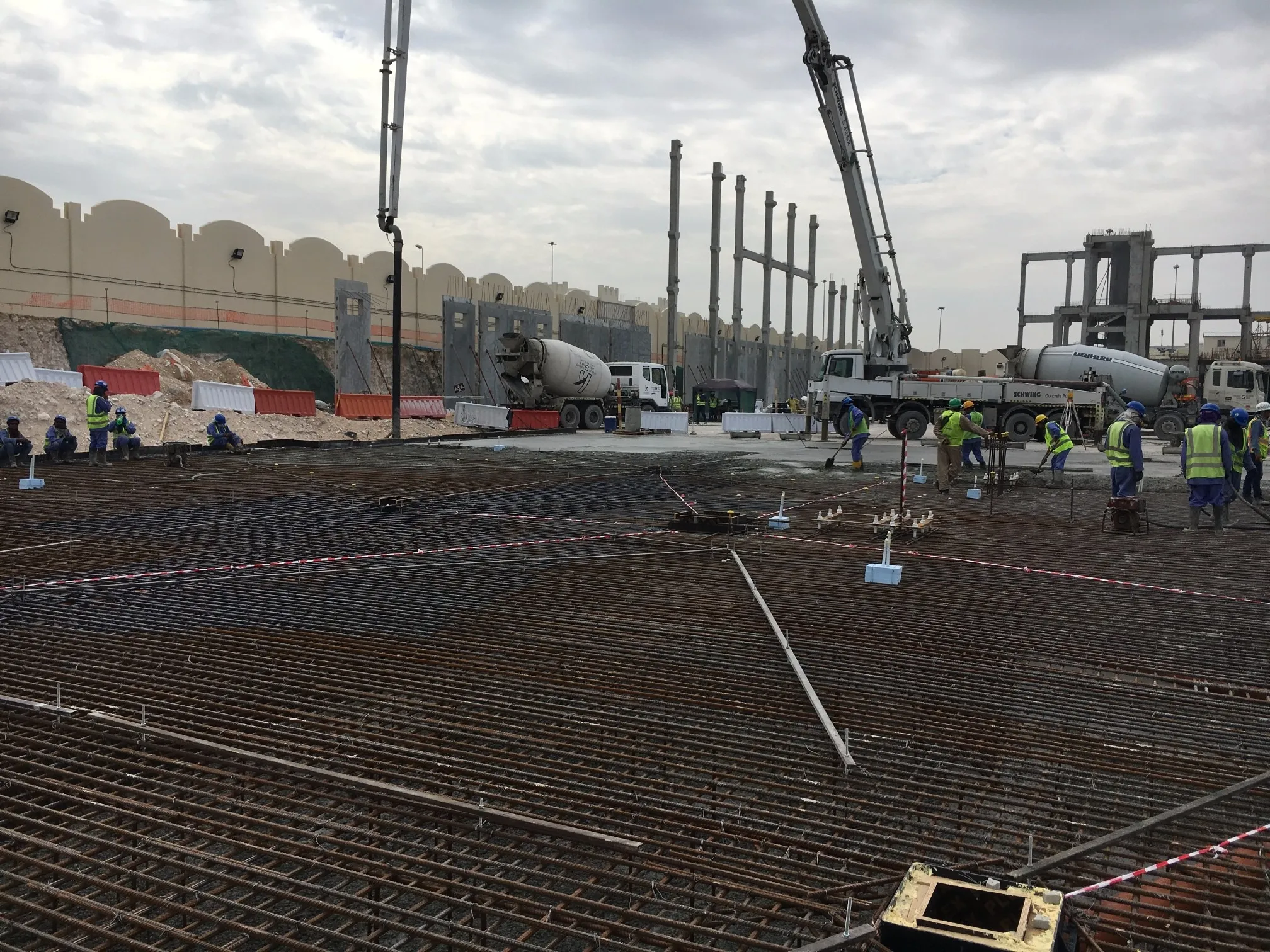 حديد تسليح أساسات لبشة، قطر