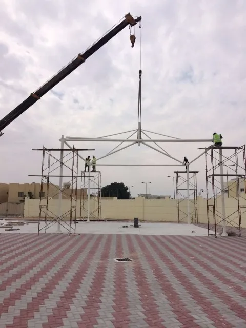 تركيب هيكل حديدي بإطارات بوابية، قطر
